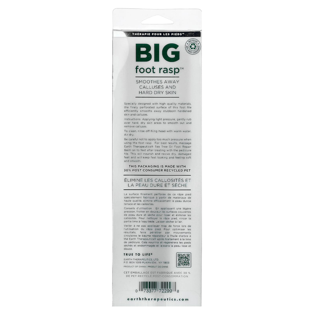 Earth Therapeutics, Big Foot Rasp, тёрка для стоп, большая, 1 шт.