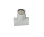 Тройник PP-R комбинированный белый Дн 20х1/2" с накидной гайкой VALFEX 10140020