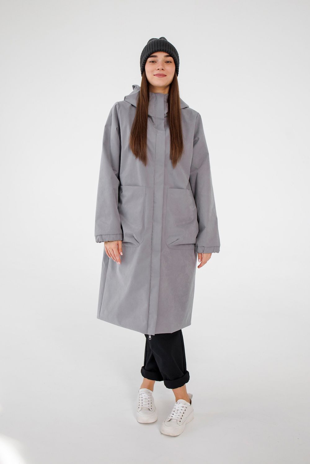 Плащ ko-ko-ko женский непромокаемый серый