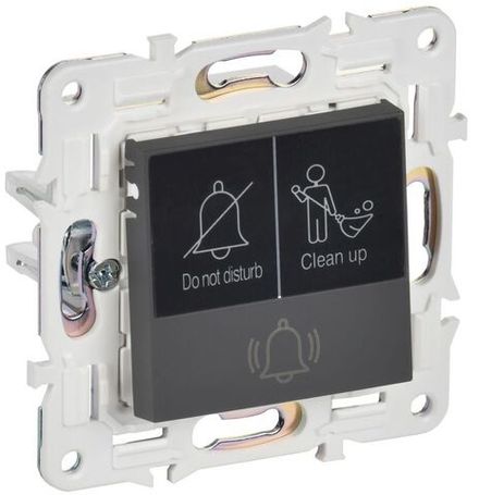 Кнопка звонка SKANDY 10А SK-V17G для отелей с индикацией графит IEK SK-V14-2-10-K53