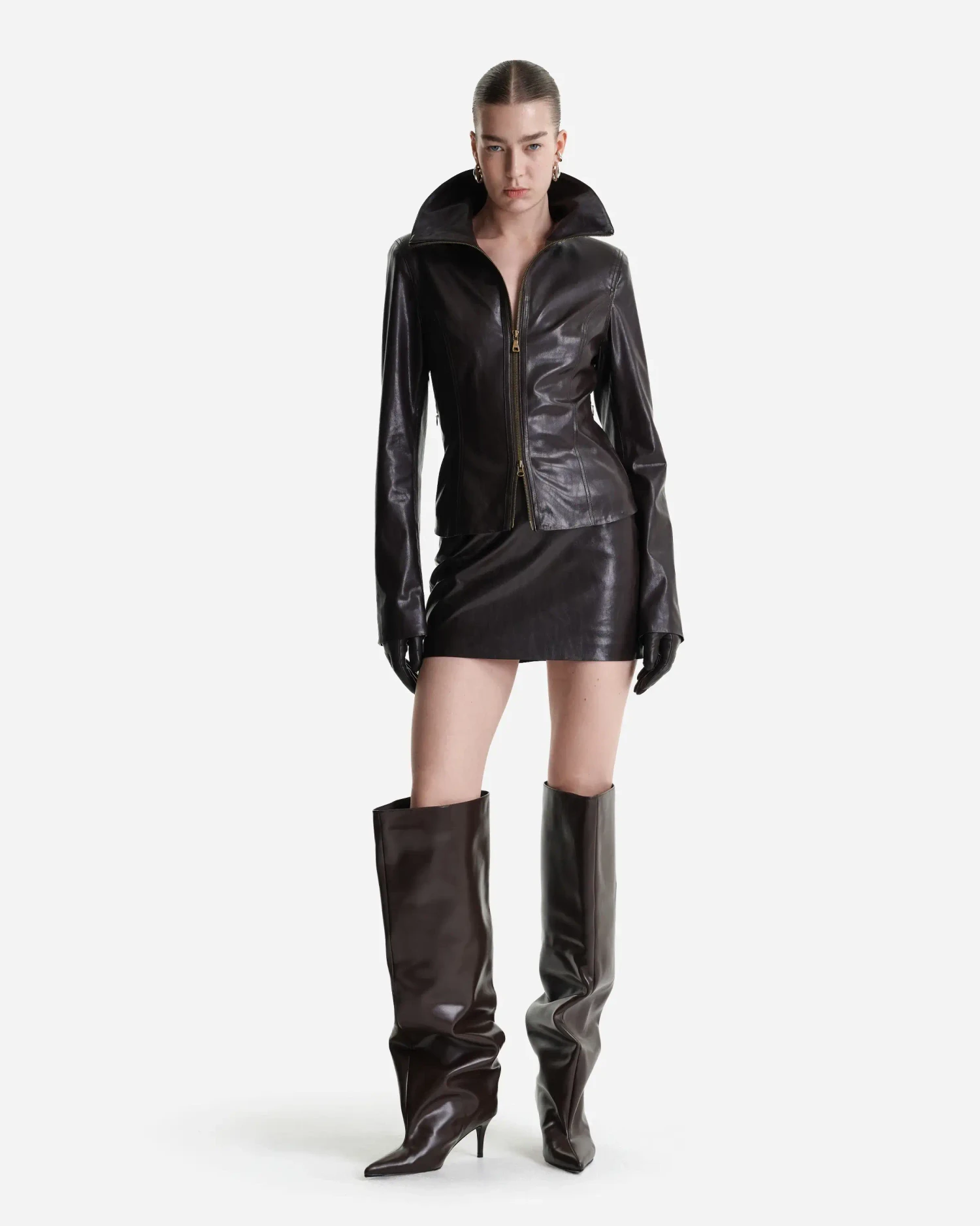 Куртка из экокожи с молниями