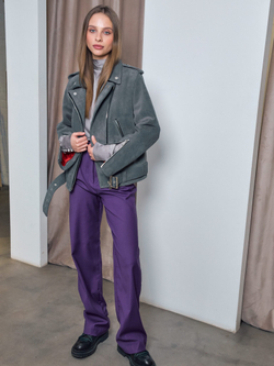 Косуха medium замшевая серая