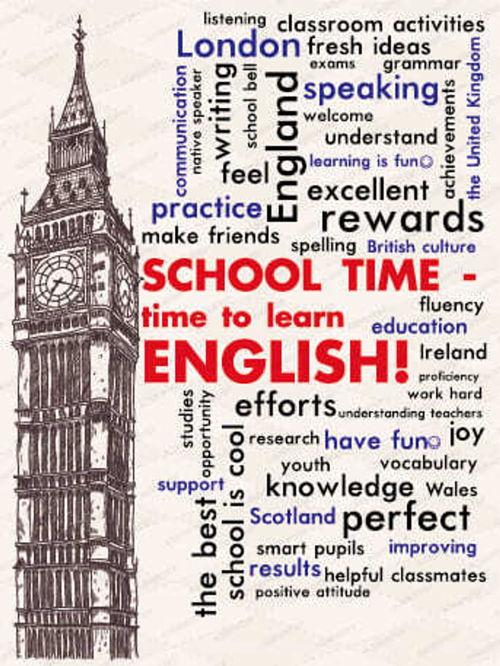 Фотообои для кабинета иностранного языка Биг-Бен 025