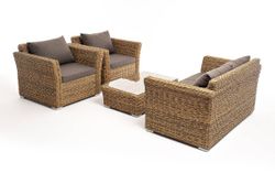 "Капучино Сингл" лаунж-зона из искусственного ротанга (гиацинт), цвет соломенный