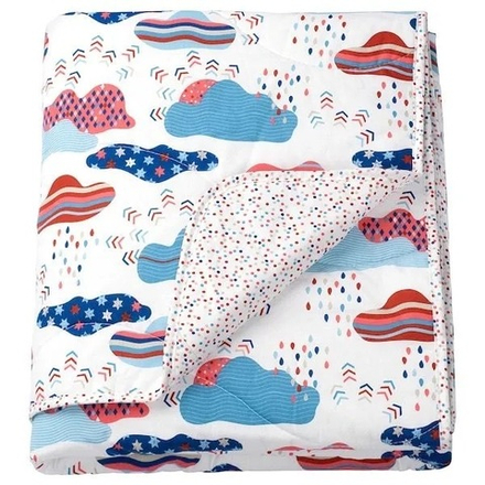 ТАЛАНДЕ TALANDE Покрывало двустороннее 120x220 см, хлопок стеганое/облака