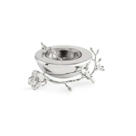 Икорница с ложкой Michael Aram Silver Orchid (21 см)