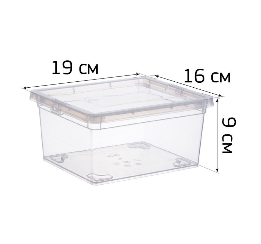 Ящик прозрачный 2л 190х160х90мм М2350