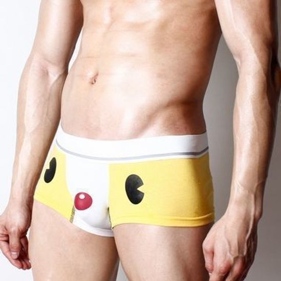 Мужские трусы хипсы с мультяшкой желтые Superbody Cartoon Bear Yellow Hip Boxer
