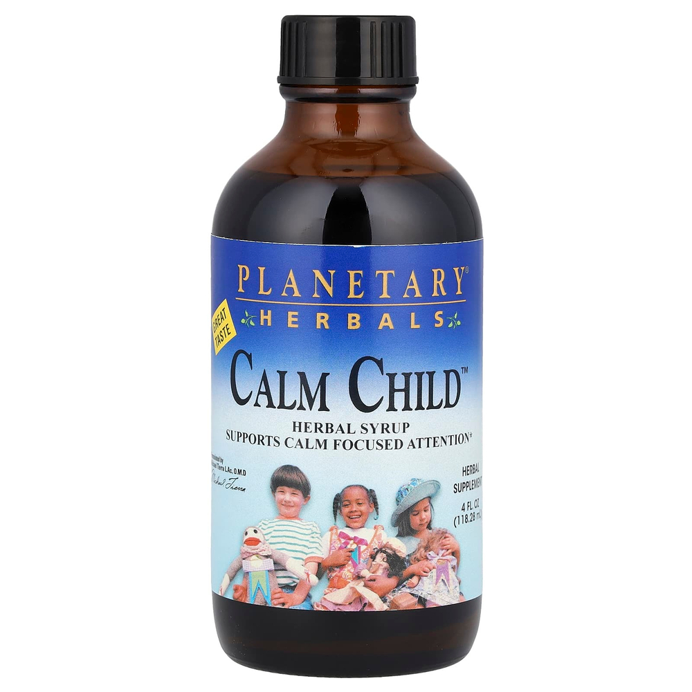 Planetary Herbals, Успокаивающее для детей, травяной сироп, 4 жидких унции (118.28 мл)