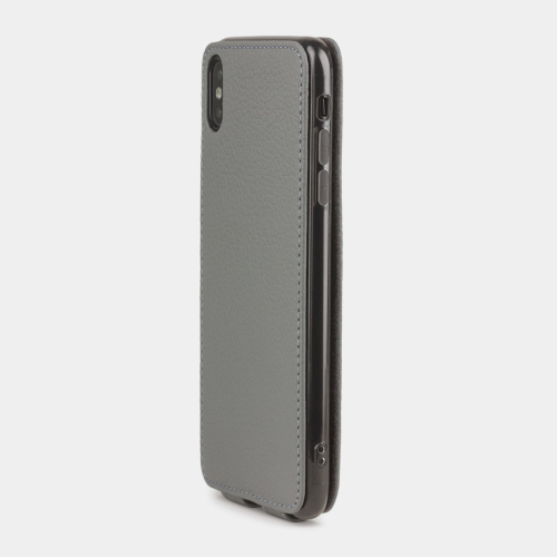 Чехол для iPhone XS Max из натуральной кожи теленка, стального цвета