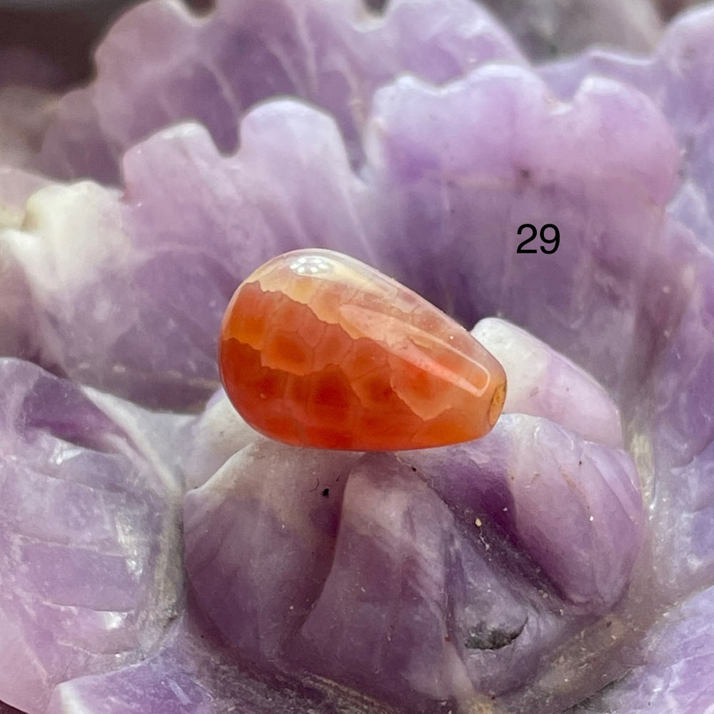 54625  Агат огненный Бусина капля 8*12мм