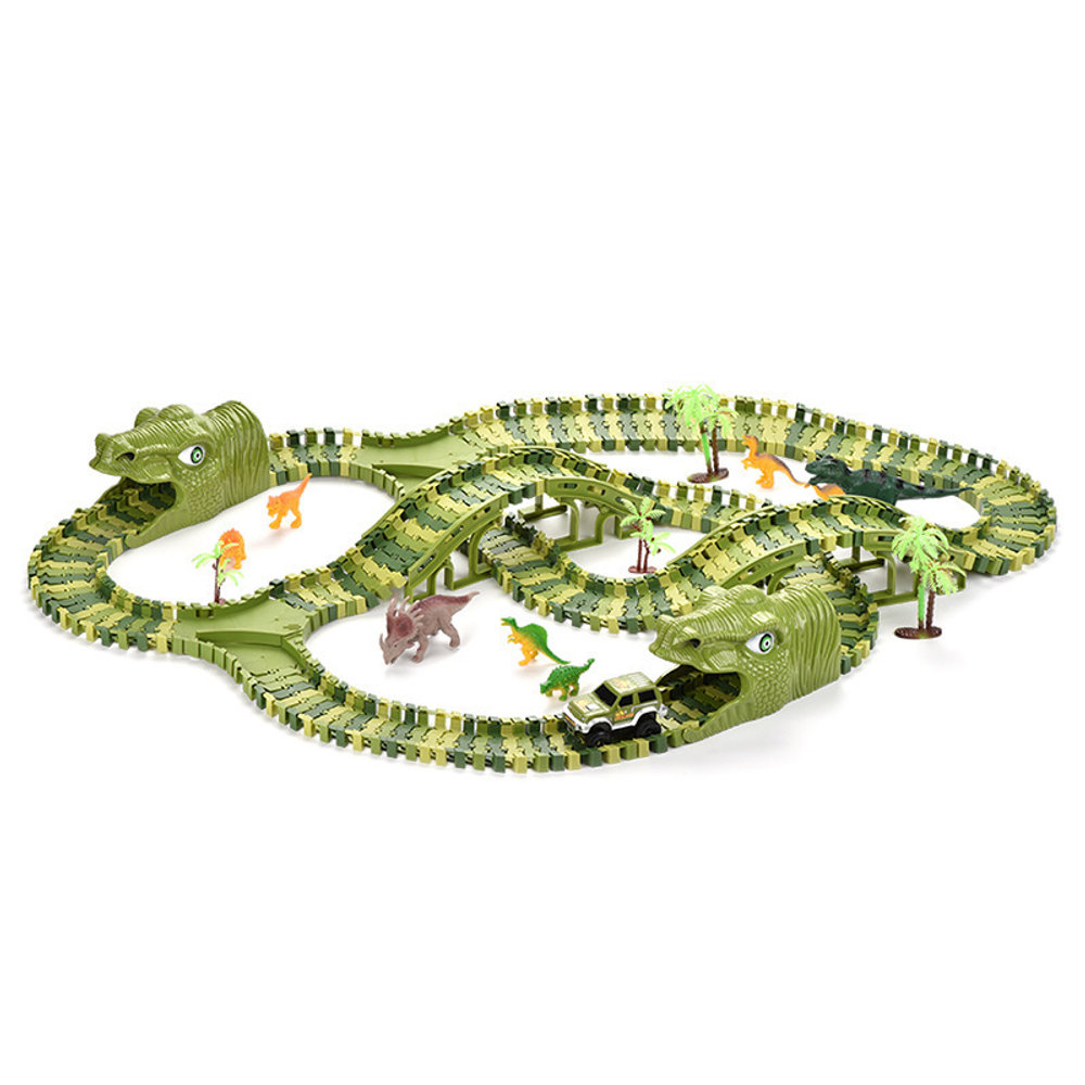 Игрушечный гибкий автотрек "Динозавры" Dinosour Track Toys 140 дет