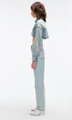 Джинсы Kraizy Stripes Прямые винтажный голубой