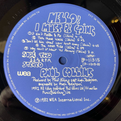 Винтажная виниловая пластинка LP Phil Collins Hello, I Must Be Going (Japan 1982) (Obi) The West Side