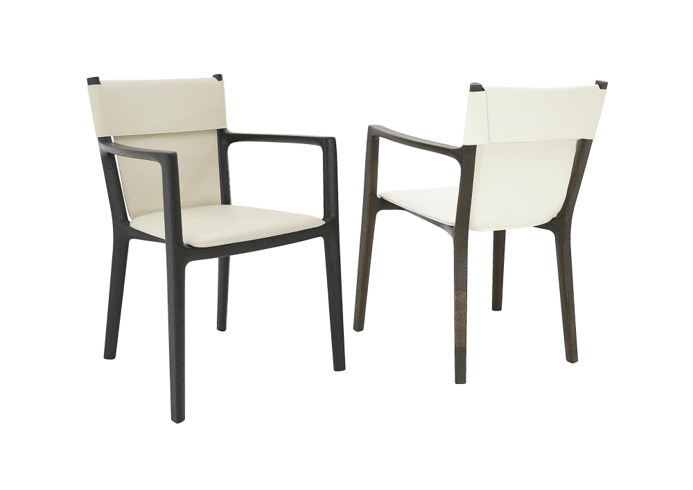 Стул из массива дуба Arlanda с мягким элементом из натуральной кожи