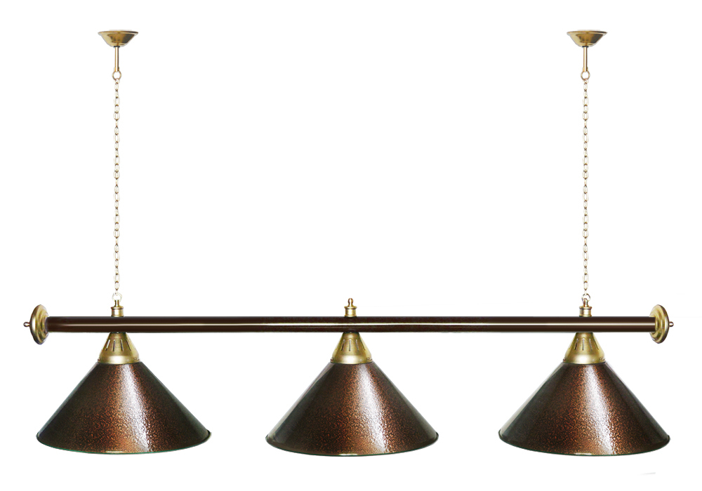 Лампа STARTBILLIARDS 3 пл. (плафоны зеленые,штанга зеленая,фурнитура золото)