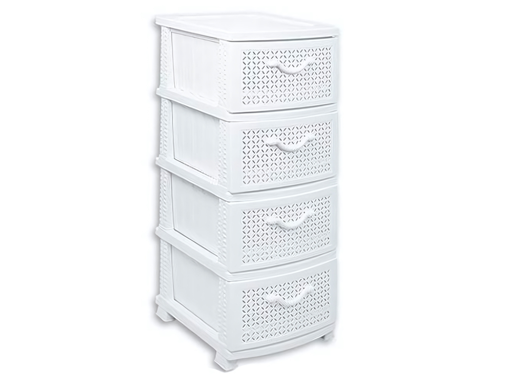 Комод 4-х секционный "Ромашка" белый