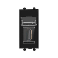 HDMI розетка модульная, тип А-А, "Avanti", "Черный квадрат", 1 модуль