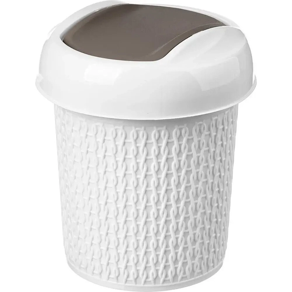 Контейнер для мусора Velvet круглый 1л (светло-серый)