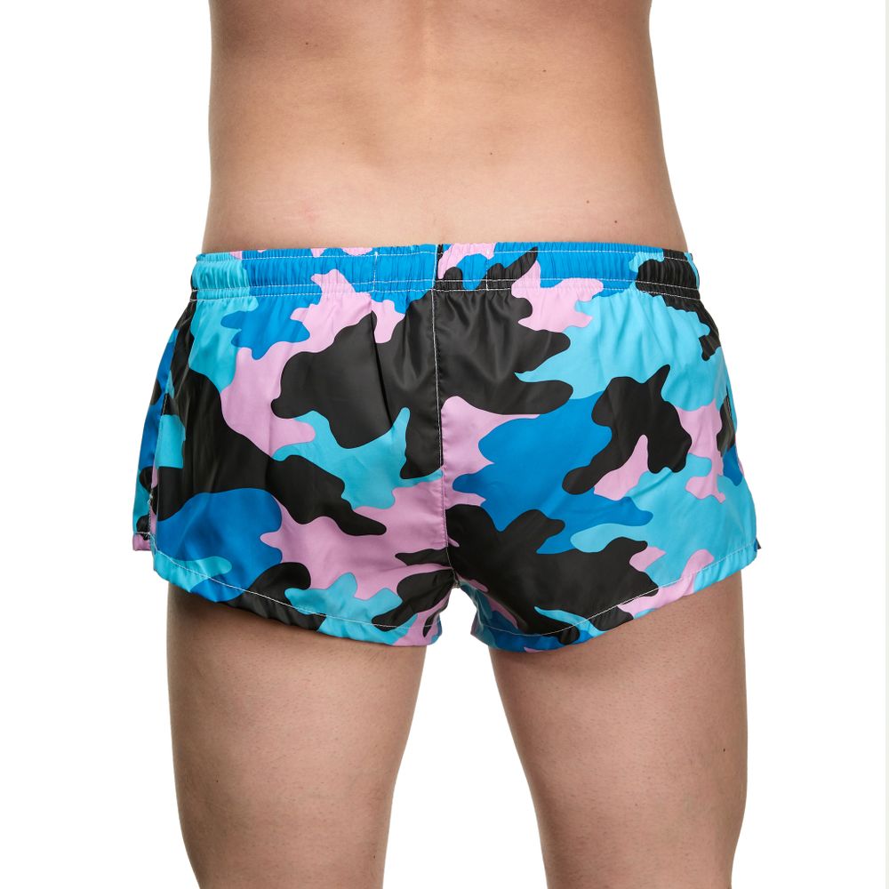 Мужские шорты голубые с камуфляжным принтом Sesmik ALEX MILITARY PINK