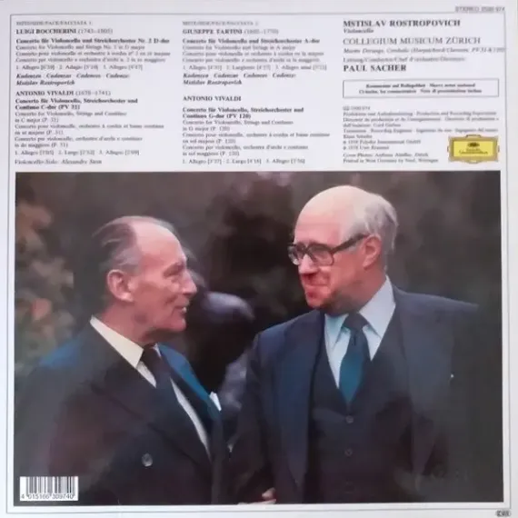 Vivaldi, Tartini & Boccherini - Deuteche Granmmophon - Cello Concertos - LP