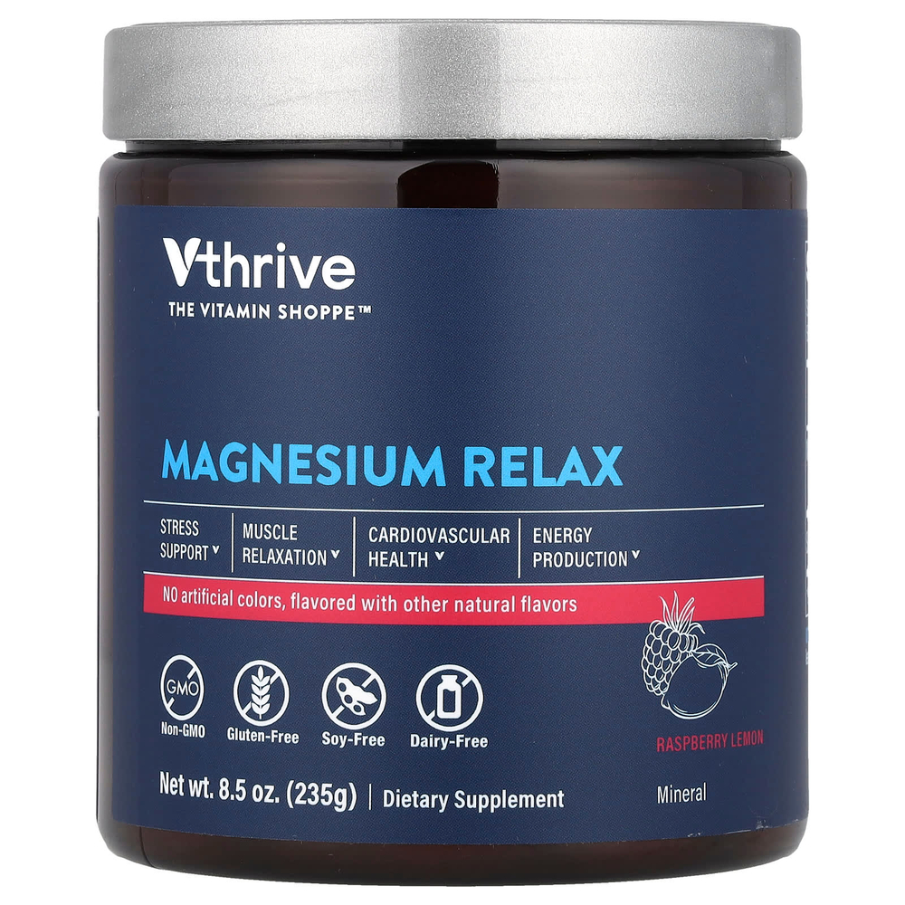 Vthrive, Magnesium Relax, малина и лимон, 235 г (8,5 унции)