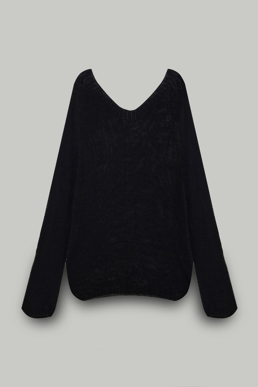 Джемпер вязаный "паутинка", черный