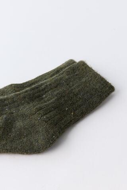 ZARA НОСКИ С ОТДЕЛКОЙ ИЗ ШЕРСТИ, ЗЕЛЕНЫЙ