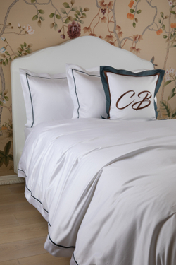 Постельное белье cемейное Сlaire Batiste Rhone Smeraldo белое