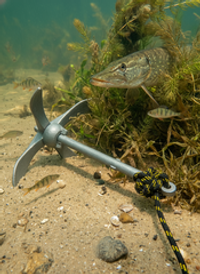 Якорь складной 3.5кг серый с якорной намоткой, толщина 8мм, длина 30м