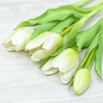 Цветы искусственные Тюльпаны букет 5шт, силикон, цвет белый