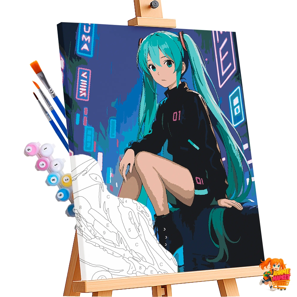 Картина по номерам Hatsune Miku Хацунэ Мику