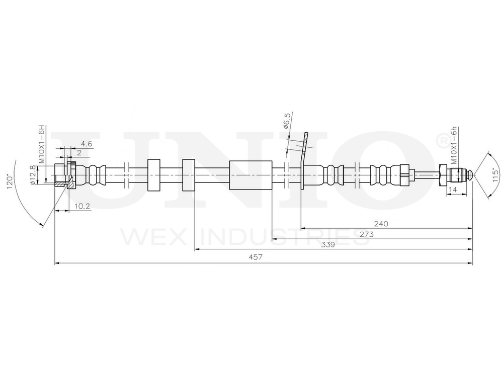 Шланг тормозной передний UNIO BRH-10094