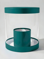 Плотная коробка-аквариум для торта с прозрачными стенками Цвет :Темно зеленый.