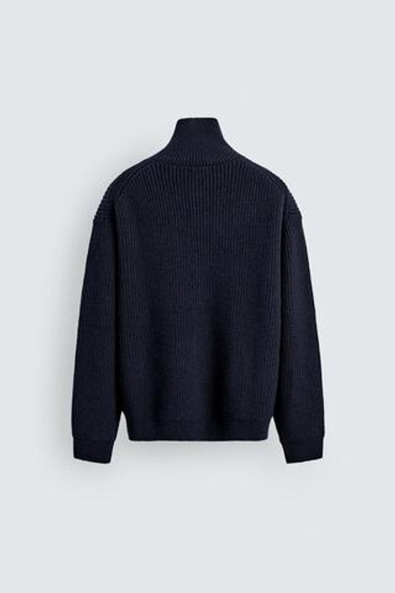 ZARA КАРДИГАН ПЛАТОЧНОЙ ВЯЗКИ, МОРСКОЙ ТЕМНО-СИНИЙ