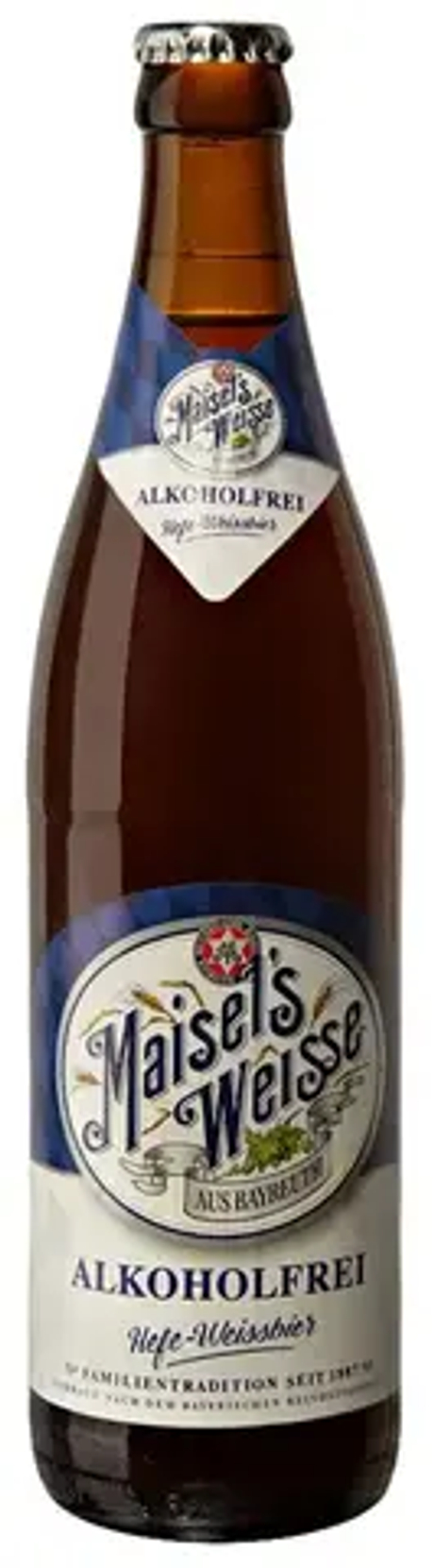 Пиво Майзелс Вайс Алкохольфрай б/а свет н/фильтр 0,5 л Германия