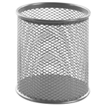 Подставка-органайзер BRAUBERG «Germanium» круглое основание, 100×89 мм, серебро, металическая, 3 штуки в комплекте.