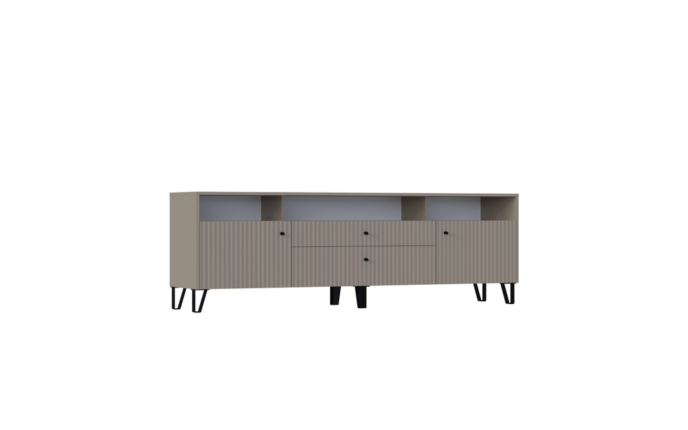 Тумба ТВ Оливия (малая), Глиняный серый, Шарли Мокко