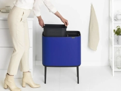 Brabantia Bo Touch 11+23 л контейнер для мусора mineral power синий