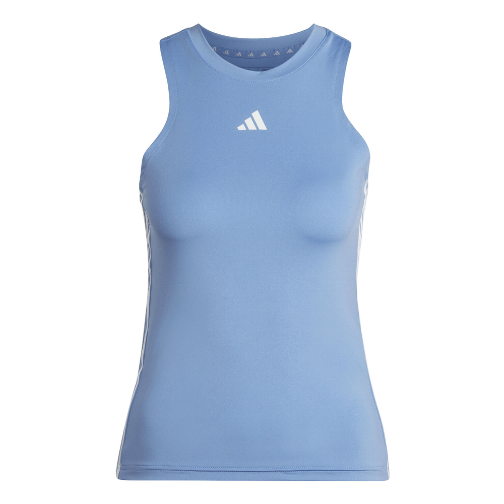 Женская теннисная майка adidas Essentials AEROREADY Train Regular 3-Stripes Tank Top Women - Light Blue, White