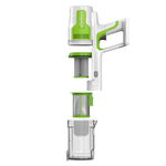 Пылесос вертикальный акк. Greenworks SV24360, 24V, б/щет, 250 Вт, 17 кПа, электрощетка, 2 насадки, LED, белый+серебро, 1х2Ач и ЗУ (4702107UA)