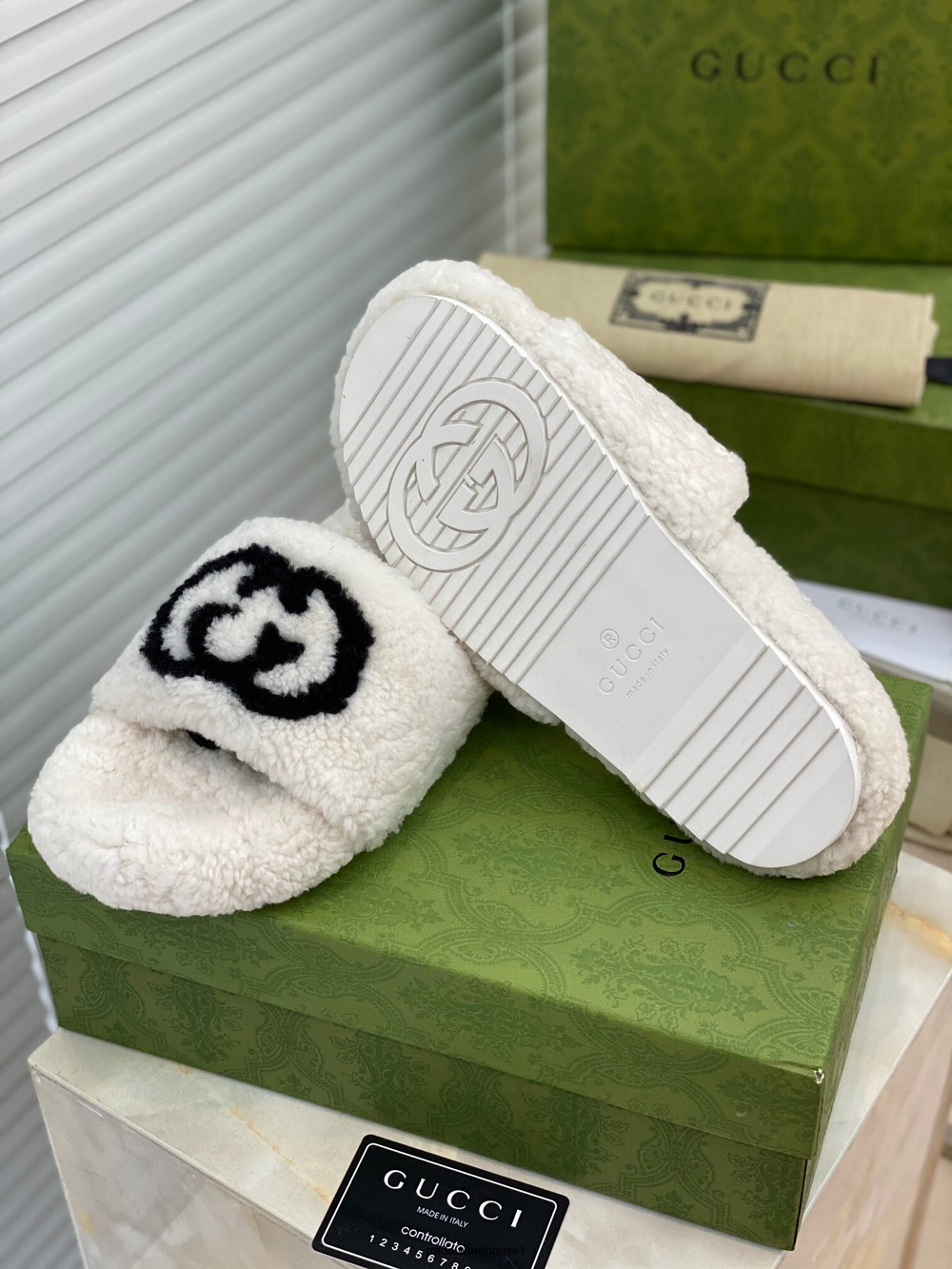 Gucci Wool Slide Sandal