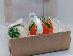 Елочная Игрушка, Шарики на Елку из Бисера, Ручная работа