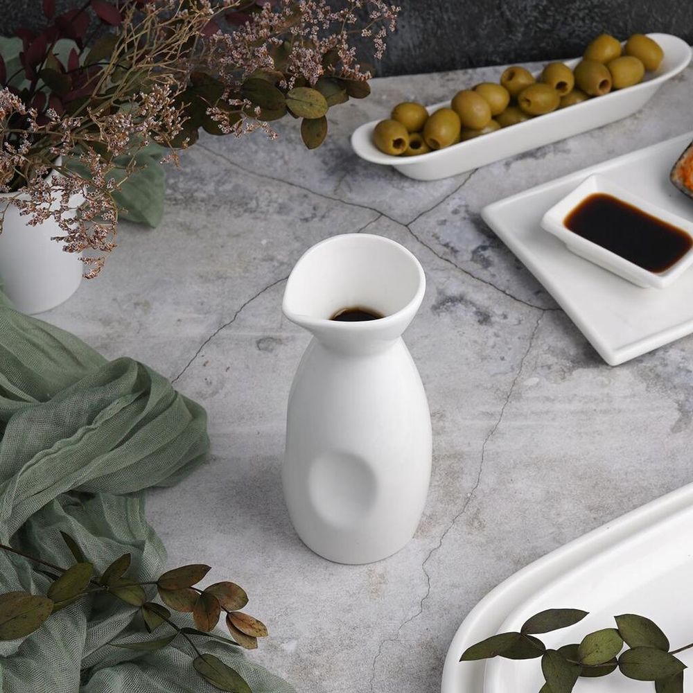 Соусник 250 мл бутылочка для соевого соуса, саке d 6,3 см h14,5 см белый фарфор NEW P.L. [6]