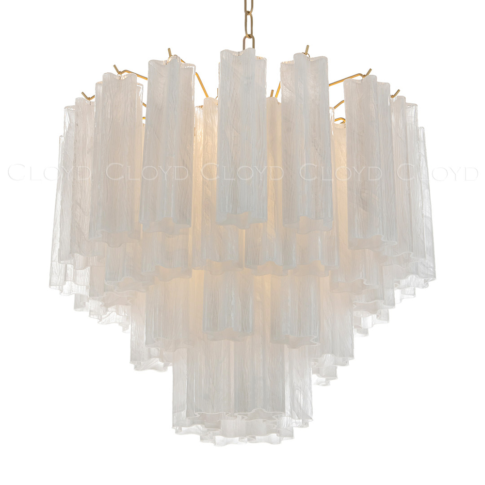 Люстра Cloyd ANNO-B C7 / Ø58 см - латунь светл. - стекло белые облака (арт.11648)