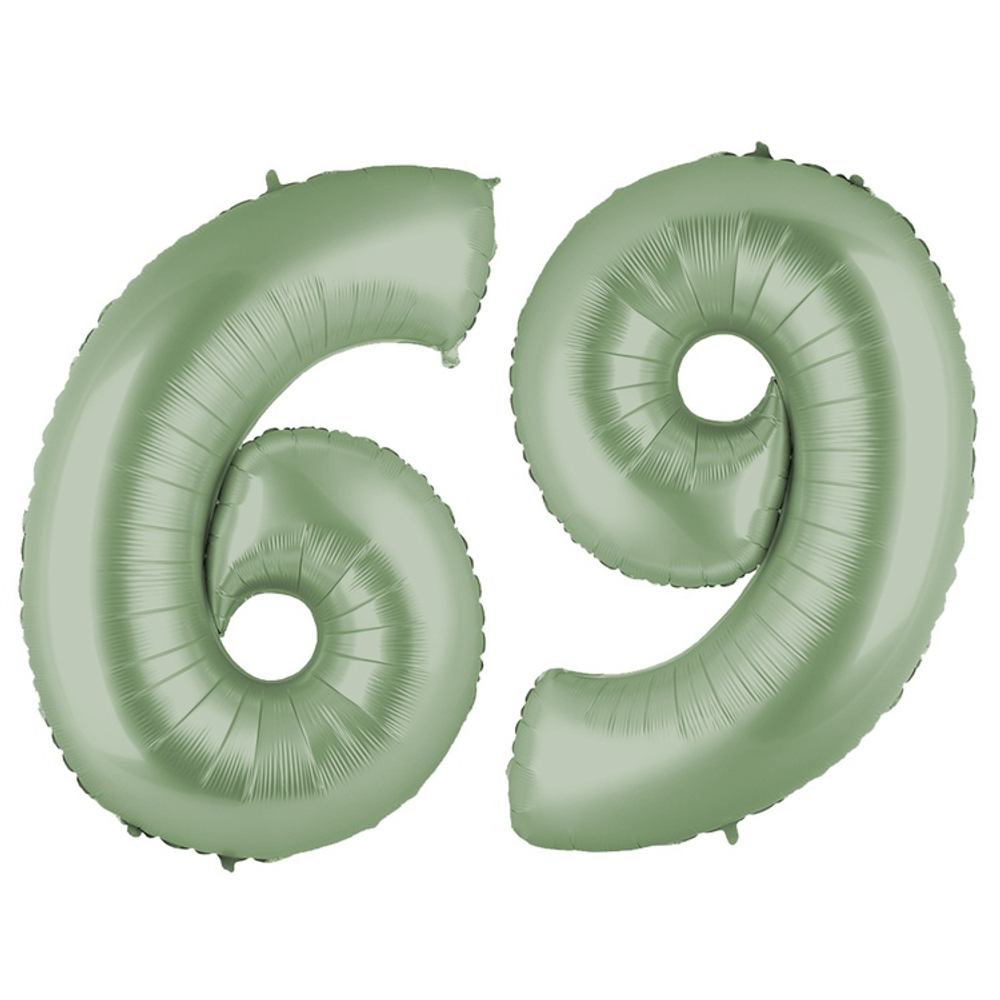 Шар фольгированный Цифра 6 101 см (Зеленый)