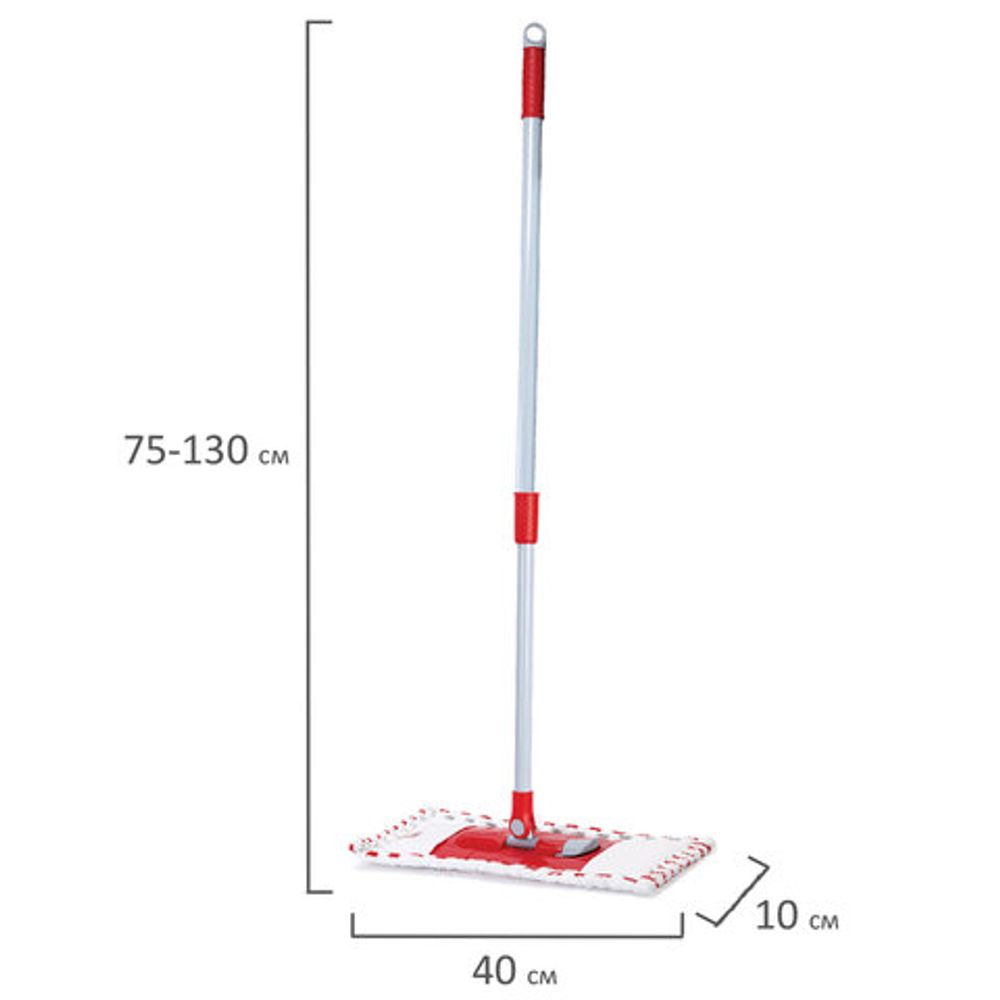 Швабра КОМПЛЕКТ черенок 75-130 см + флаундер 40 см + МОП микрофибра/абразив (ТИП К), PERKLIN (ПЕРКЛИН), 700980