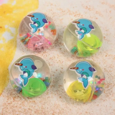 Мяч 6,5 см «Сказочный мир» (попрыгун с водой и подсветкой) СТИКЕР НА ВЛОЖЕНИЕ