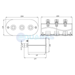 АД.02.3/1 Адаптер для трех сенсорных пьезокнопок ПК.01 плитка, AISI-316