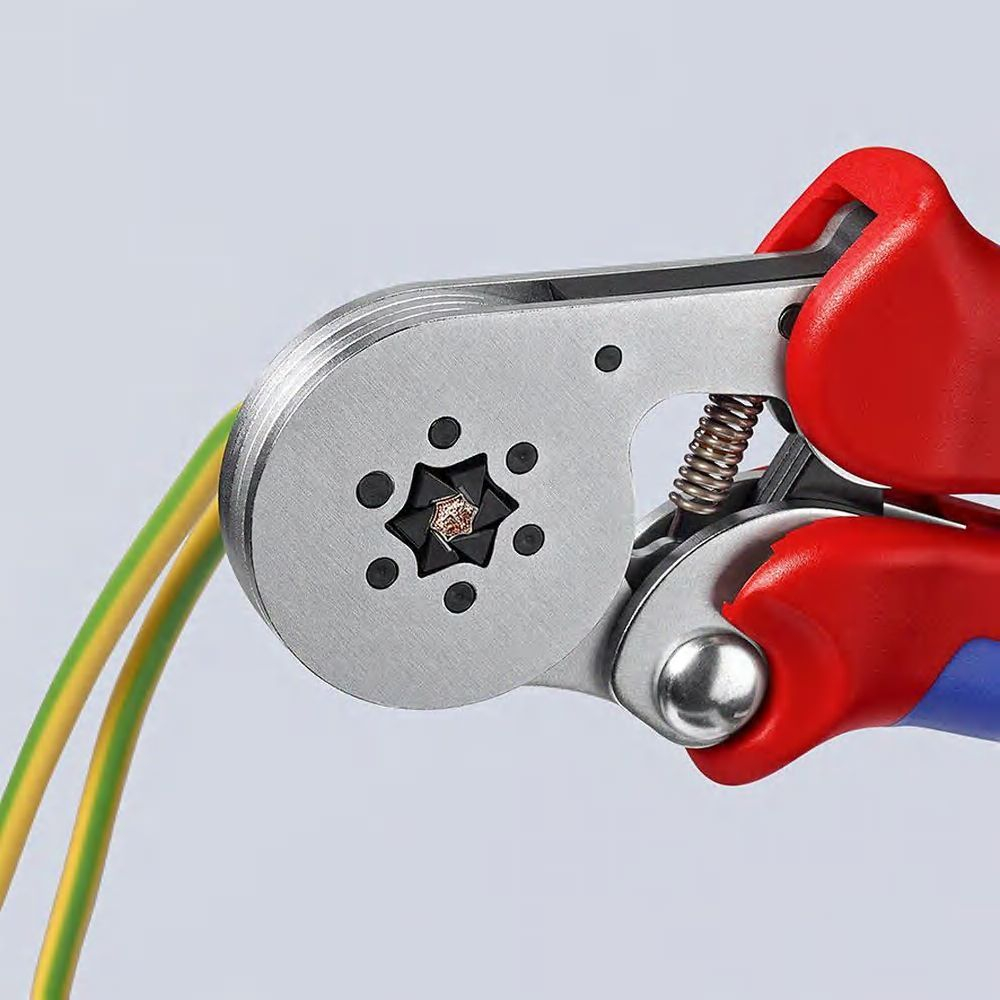 Пресс-клещи для контактных гильз DIN 46228 1+4, 6-гранный обжим, боковые, 1 гнездо, 0.08-10 мм2, 2 х